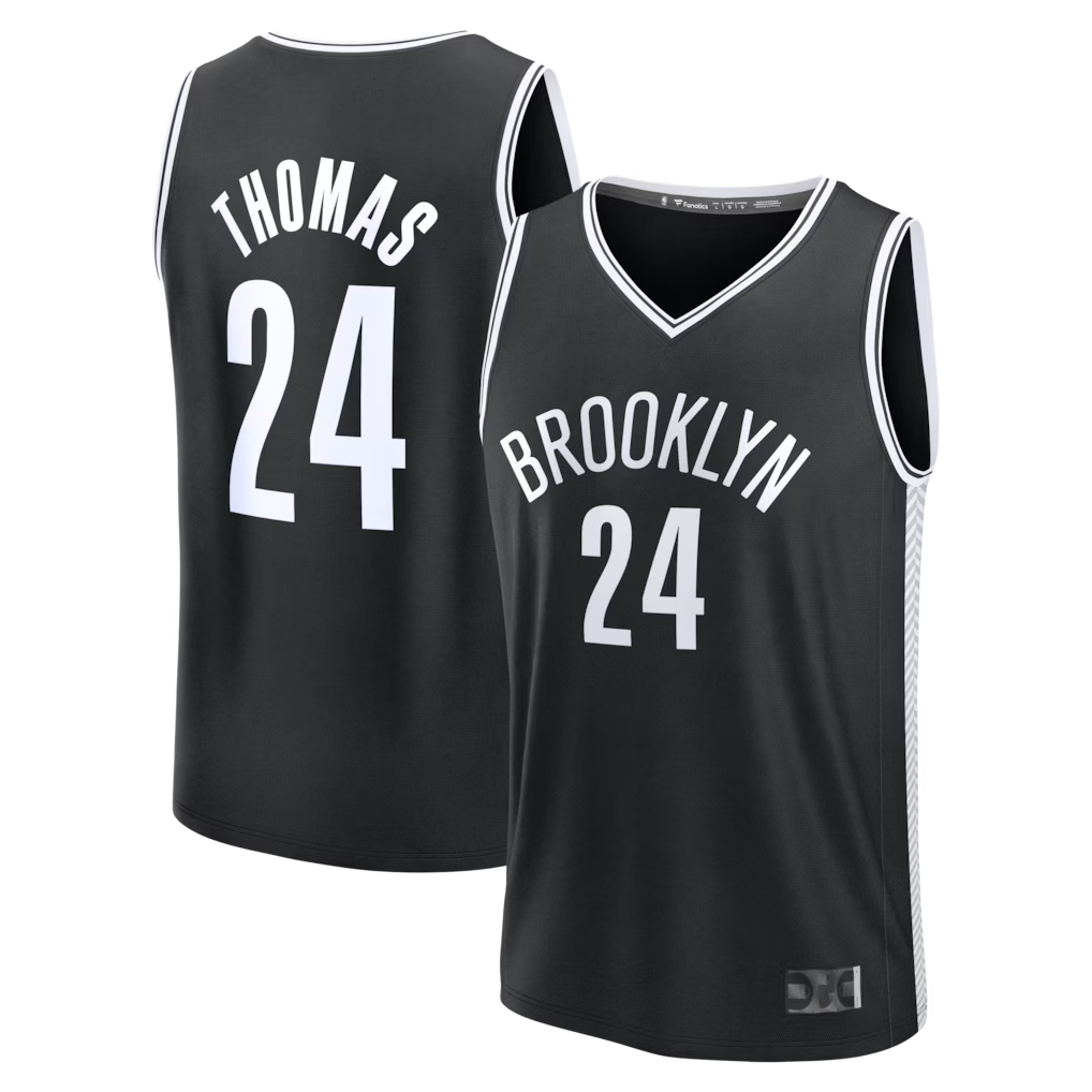 Kooe B.Nets #24 Cam Thomas Black Fast Break Replica Jerseys - Icon Edition