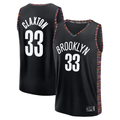 Kooe B.Nets #33 Nic Claxton Black 202526 City Edition Fast Break Jerseys