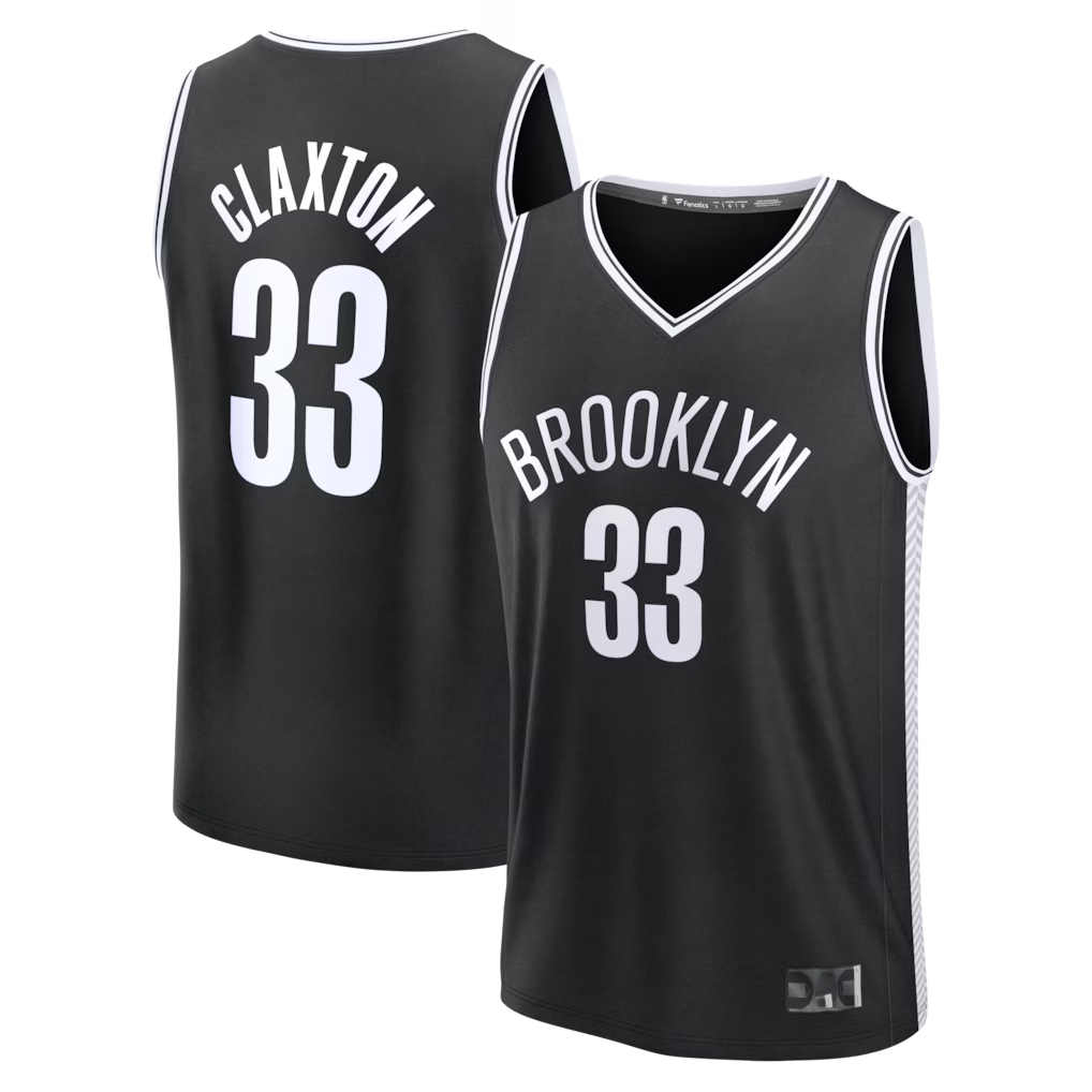 Kooe B.Nets #33 Nic Claxton  Black Fast Break Replica Jerseys - Icon Edition