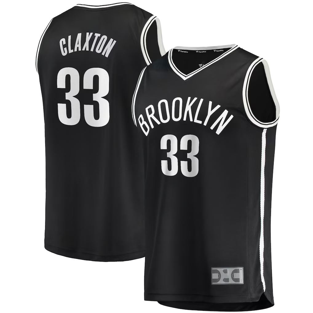 Kooe B.Nets #33 Nicolas Claxton  Black Fast Break Player Jerseys - Icon Edition