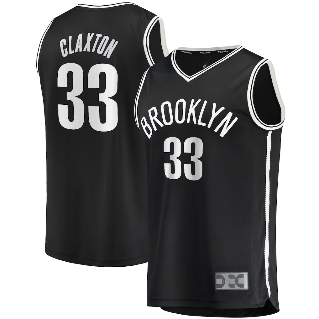 Kooe B.Nets #33 Nicolas Claxton  Black Fast Break Replica Jerseys - Icon Edition