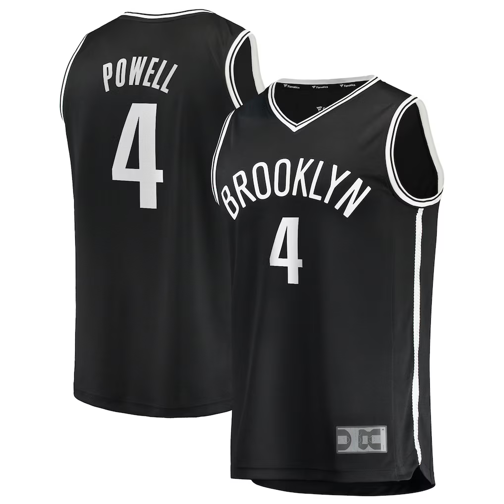 Kooe B.Nets #4 Drake Powell Black Fast Break Replica Jerseys - Icon Edition