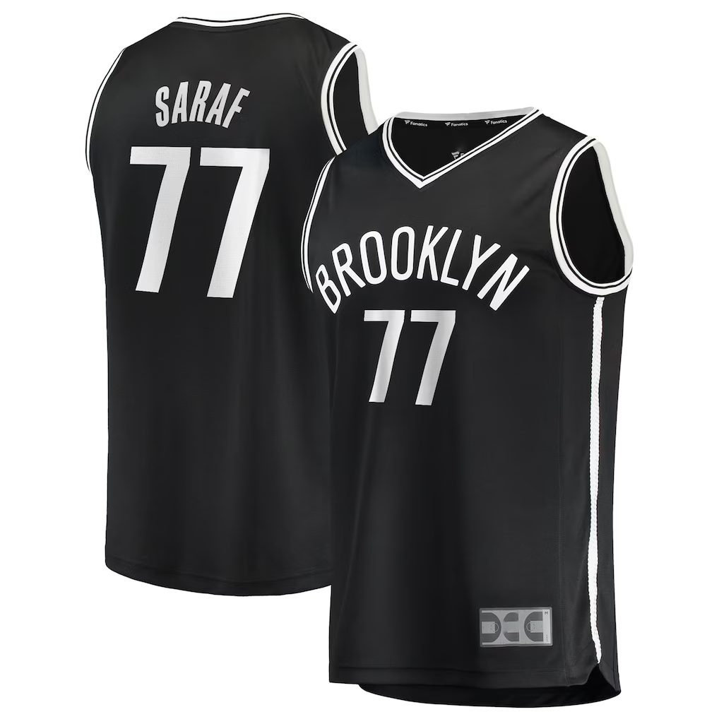 Kooe B.Nets #77 Ben Saraf  Black Fast Break Replica Jerseys - Icon Edition