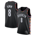 Kooe B.Nets #8 Egor D?min Black 202526 Swingman Jerseys - City Edition