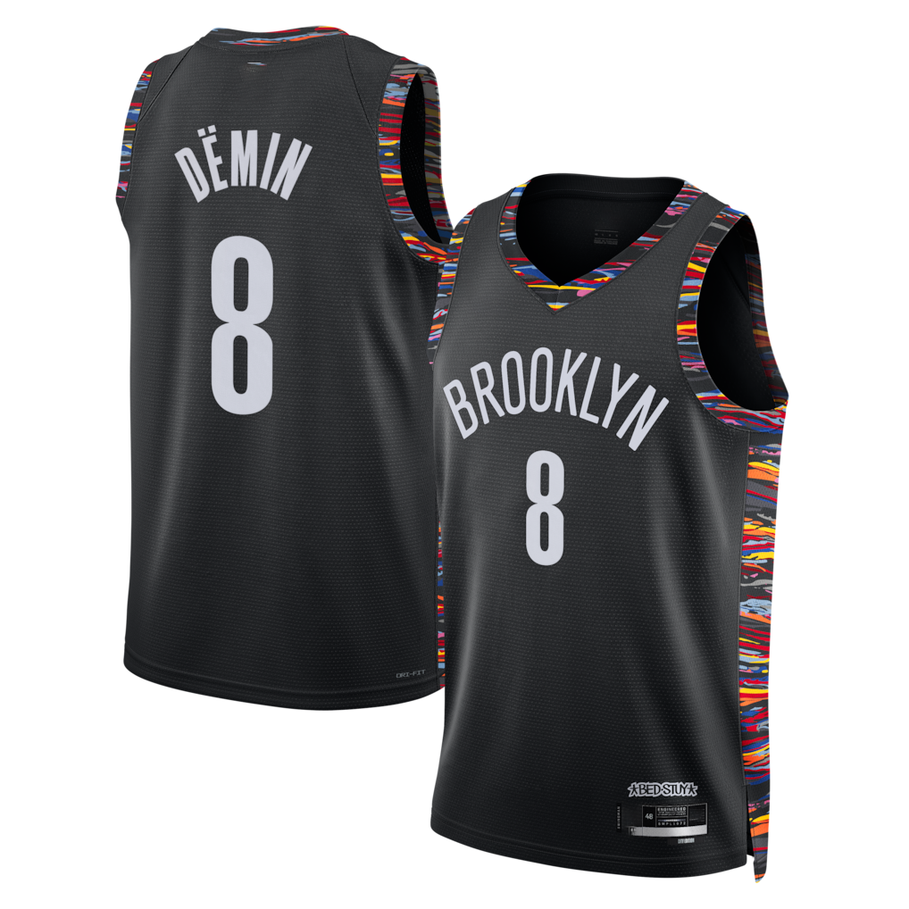 Kooe B.Nets #8 Egor D?min Black 202526 Swingman Jerseys - City Edition