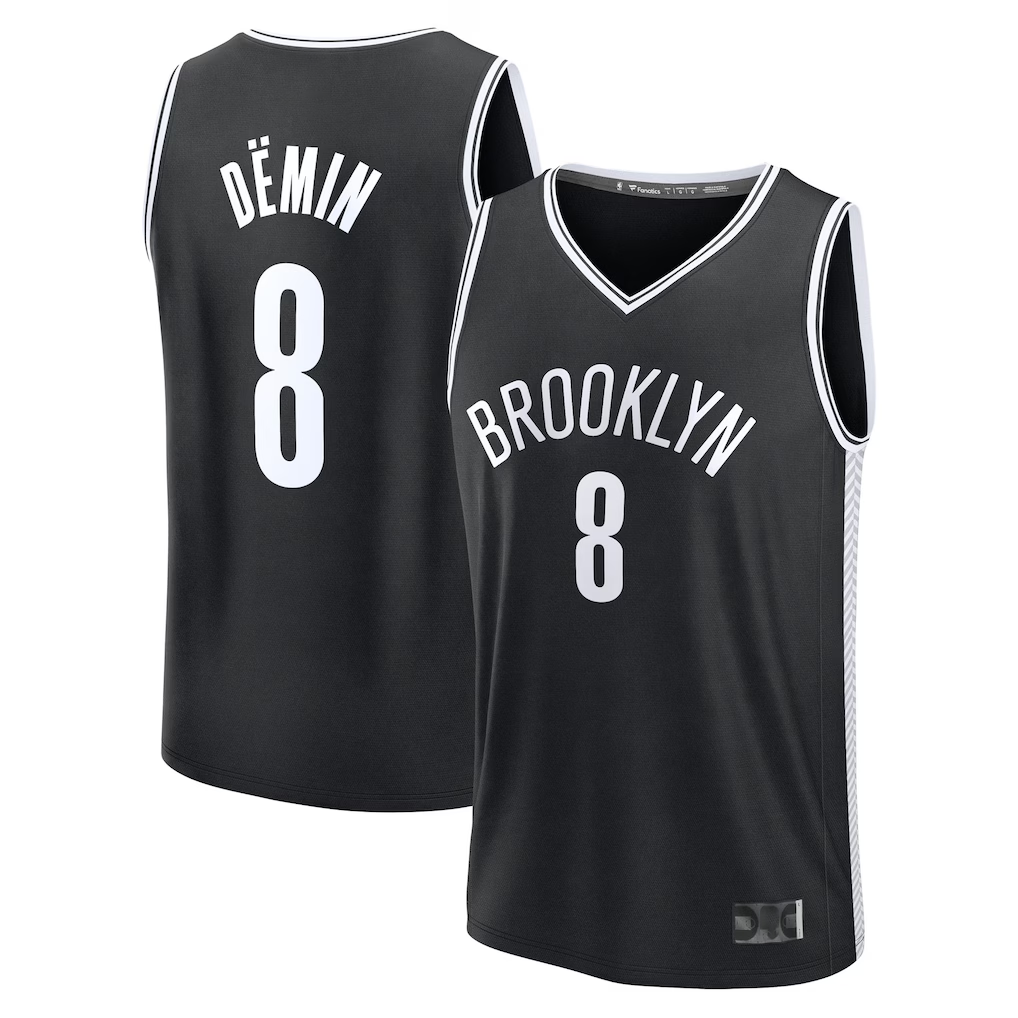 Kooe B.Nets #8 Egor D?min Black Fast Break Replica Jerseys - Icon Edition