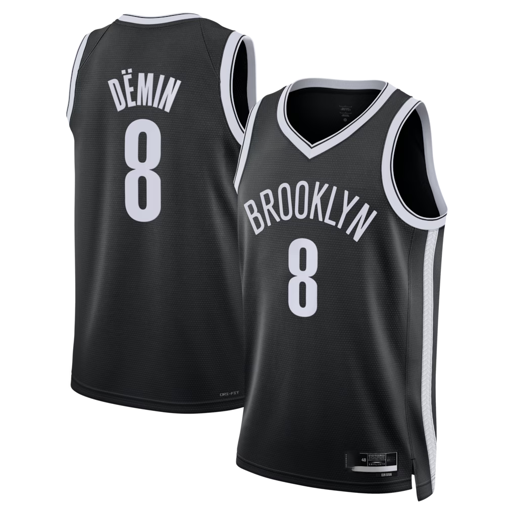 Kooe B.Nets #8 Egor D?min Black Swingman Jerseys - Icon Edition