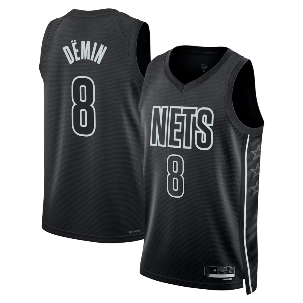 Kooe B.Nets #8 Egor D?min  Black Swingman Jerseys - Statement Edition