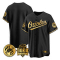 Kooe B.Orioles Black Gold 30th Anniversary of 2131 Home Game Blank Player Stitched Jerseys