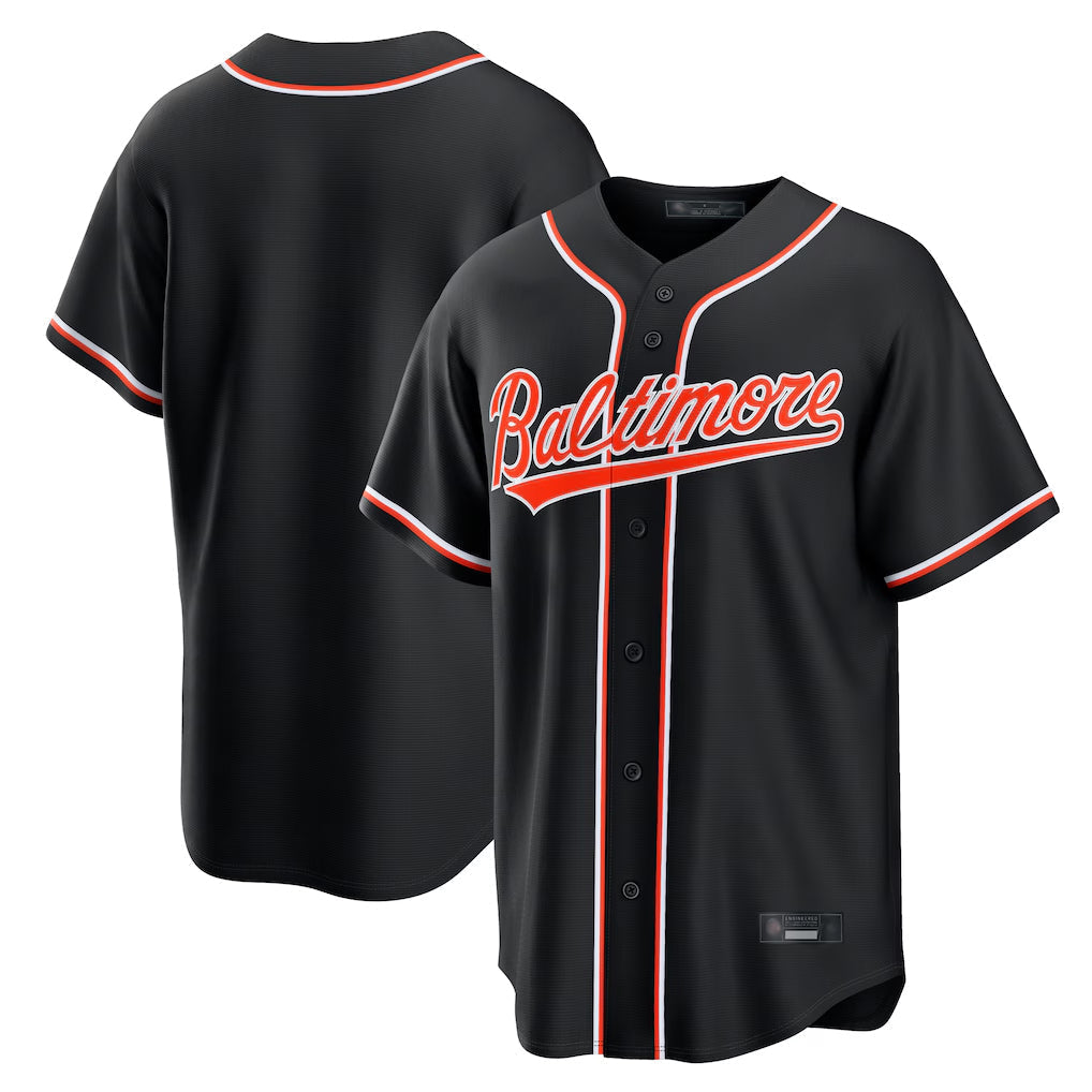 Kooe B.Orioles Black Out Fashion Home Game Blank Player Stitched Jerseys