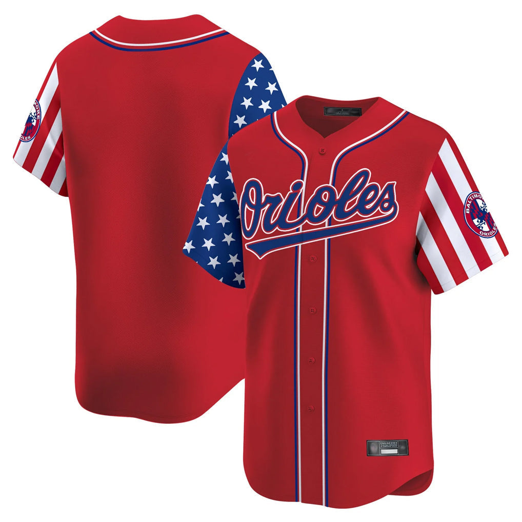 Kooe B.Orioles Red Independence Day Vapor Premier Limited Home Game Blank Player Stitched Jerseys