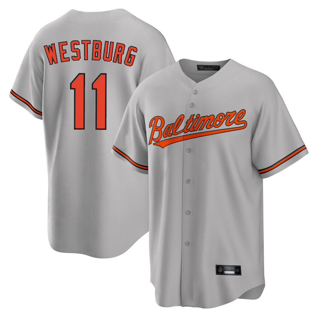 Kooe B.Orioles #11 Jordan Westburg Player Gray Home Game Stitched Jerseys