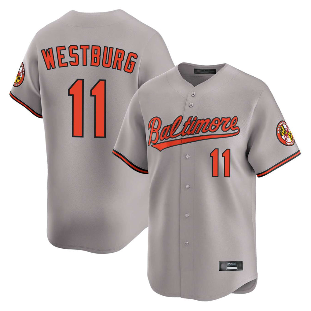 Kooe B.Orioles #11 Jordan Westburg Player Gray Limited Home Game Stitched Jerseys