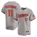Kooe B.Orioles #11 Jordan Westburg Player Gray Limited Home Game Stitched Jerseys