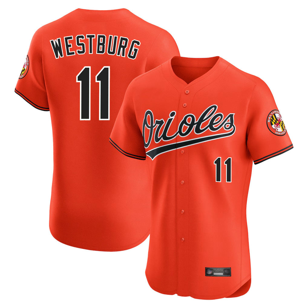 Kooe B.Orioles #11 Jordan Westburg Player Orange Limited Elite Home Game Stitched Jerseys
