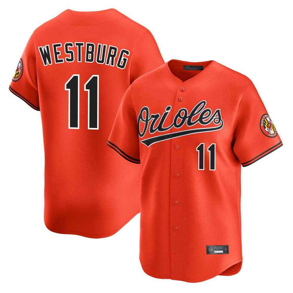 Kooe B.Orioles #11 Jordan Westburg Player Orange Limited Home Game Stitched Jerseys
