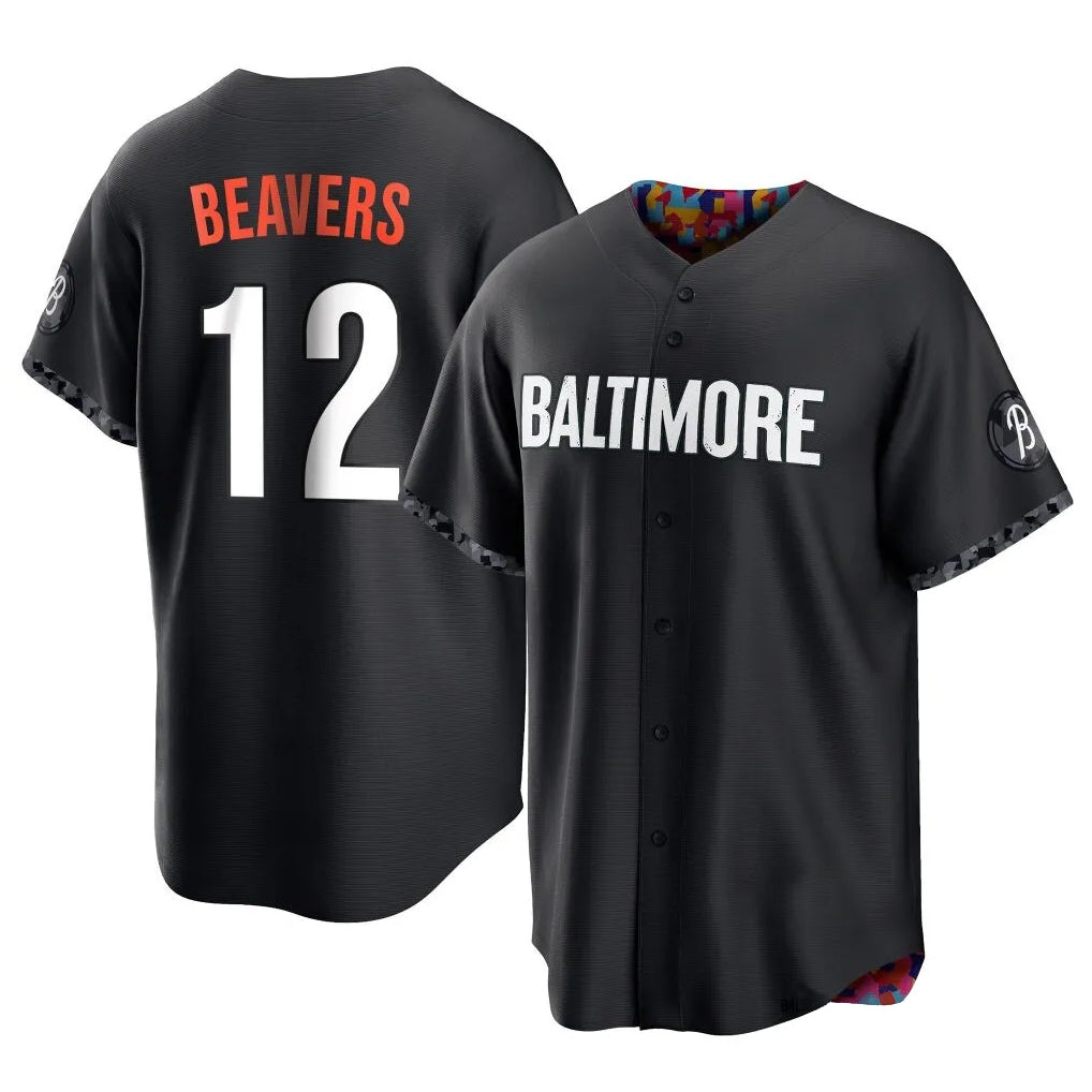 Kooe B.Orioles #12 Dylan Beavers Player Black City Connect Home Game Stitched Jerseys