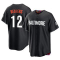 Kooe B.Orioles #12 Dylan Beavers Player Black City Connect Home Game Stitched Jerseys