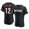 Kooe B.Orioles #12 Dylan Beavers Player Black City Connect Limited Elite Home Game Stitched Jerseys