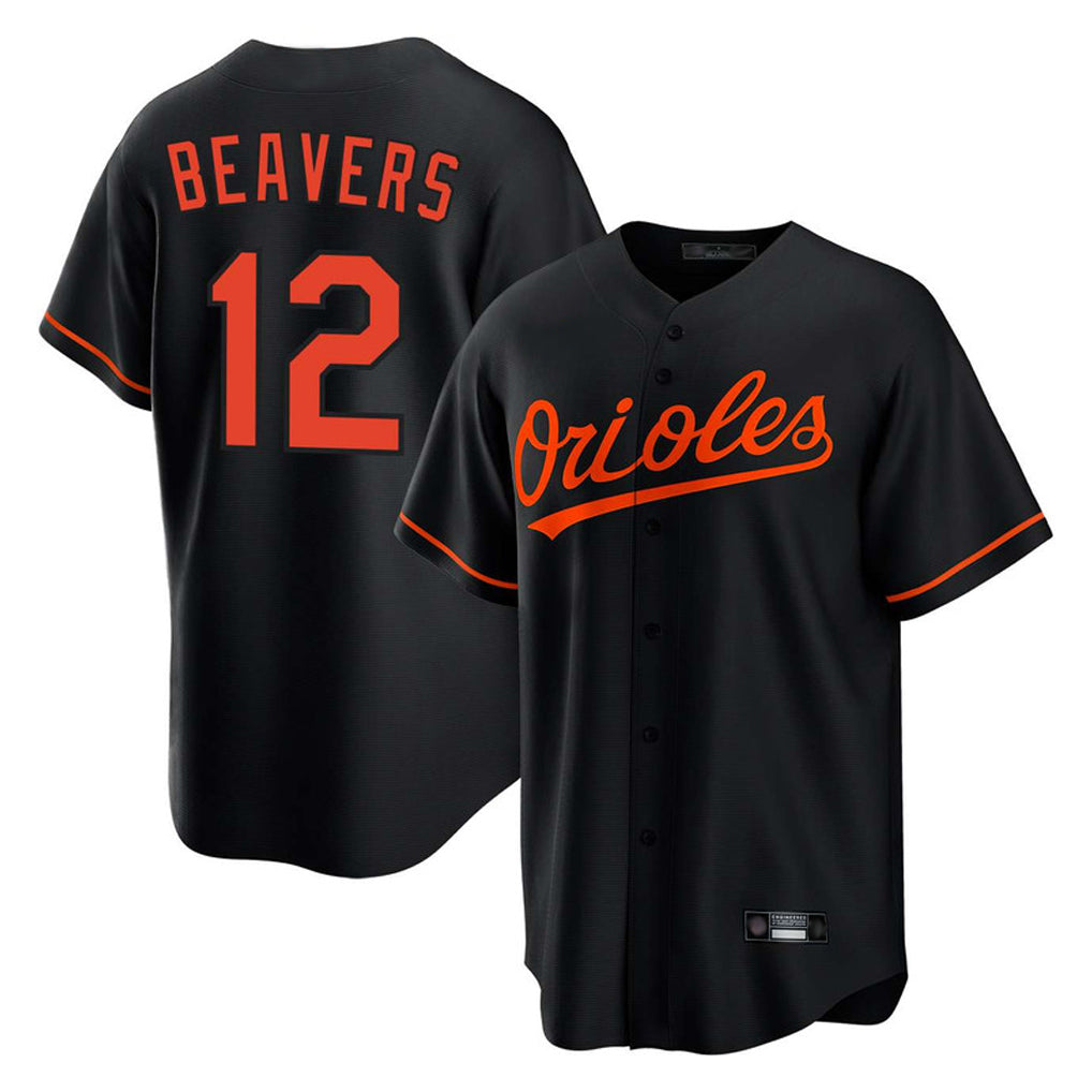 Kooe B.Orioles #12 Dylan Beavers Player Black Home Game Stitched Jerseys