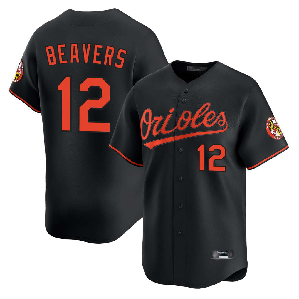Kooe B.Orioles #12 Dylan Beavers Player Black Limited Home Game Stitched Jerseys