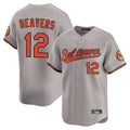 Kooe B.Orioles #12 Dylan Beavers Player Gray Limited Home Game Stitched Jerseys