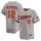 Kooe B.Orioles #12 Dylan Beavers Player Gray Limited Home Game Stitched Jerseys