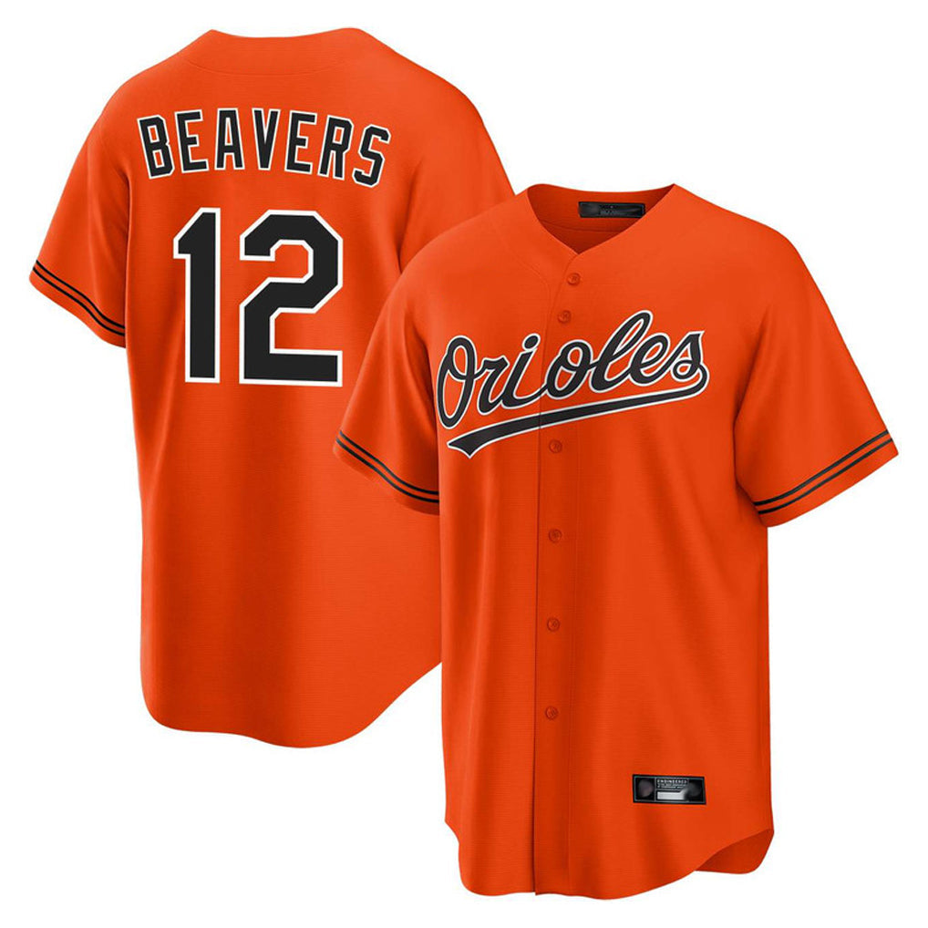 Kooe B.Orioles #12 Dylan Beavers Player Orange Home Game Stitched Jerseys