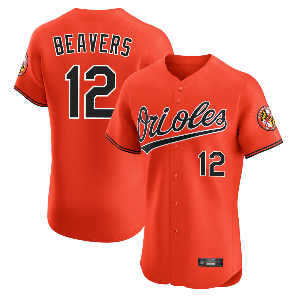 Kooe B.Orioles #12 Dylan Beavers Player Orange Limited Elite Home Game Stitched Jerseys