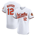 Kooe B.Orioles #12 Dylan Beavers Player White Limited Elite Home Game Stitched Jerseys