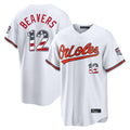 Kooe B.Orioles #12 Dylan Beavers Player White USA 250 Fourth of July Home Game Stitched Jerseys