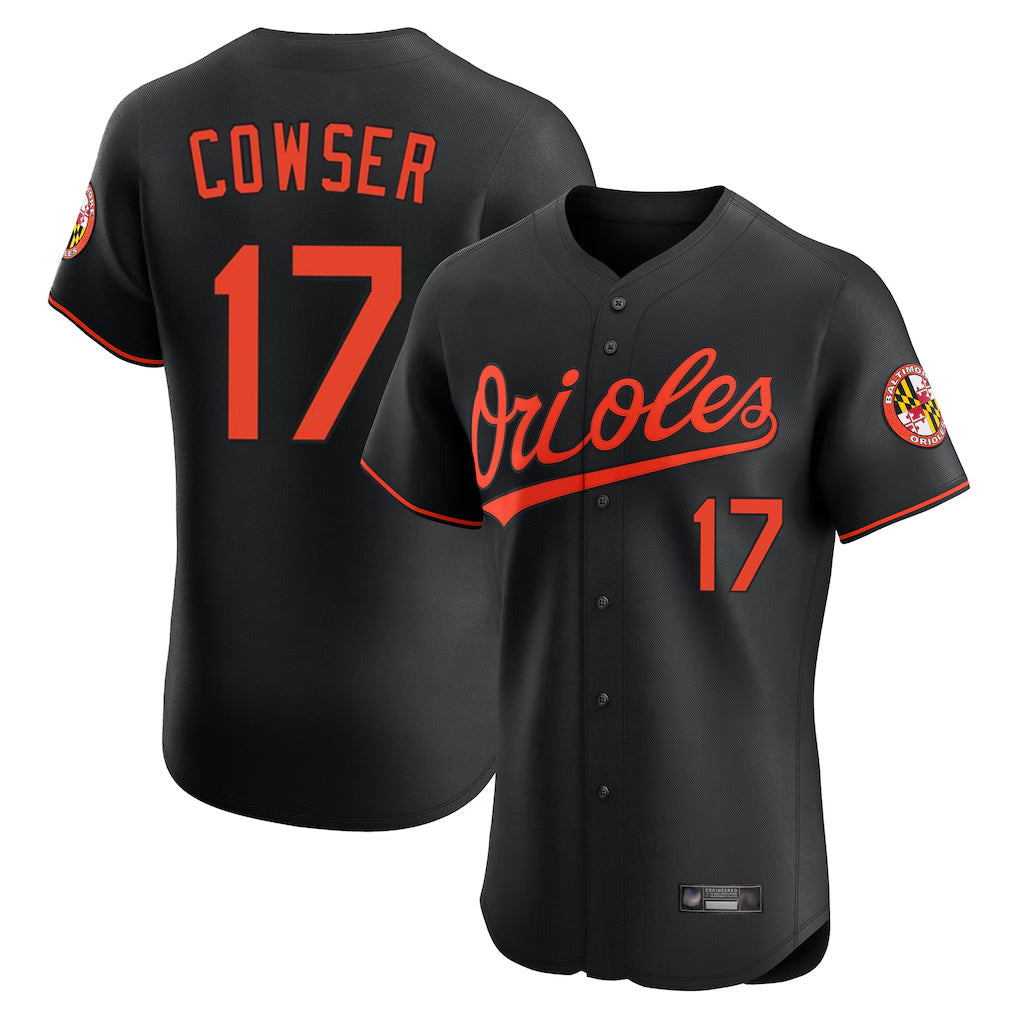 Kooe B.Orioles #17 Colton Cowser Player Black Limited Elite Home Game Stitched Jerseys