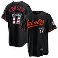 Kooe B.Orioles #17 Colton Cowser Player Black USA 250 Fourth of July Home Game Stitched Jerseys