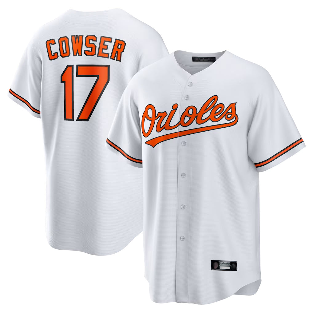 Kooe B.Orioles #17 Colton Cowser Player White Home Game Stitched Jerseys