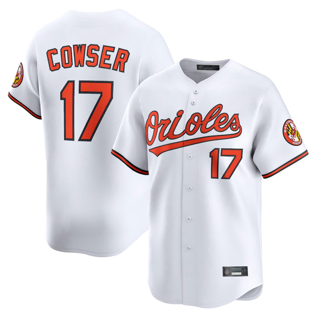 Kooe B.Orioles #17 Colton Cowser Player White Limited Home Game Stitched Jerseys