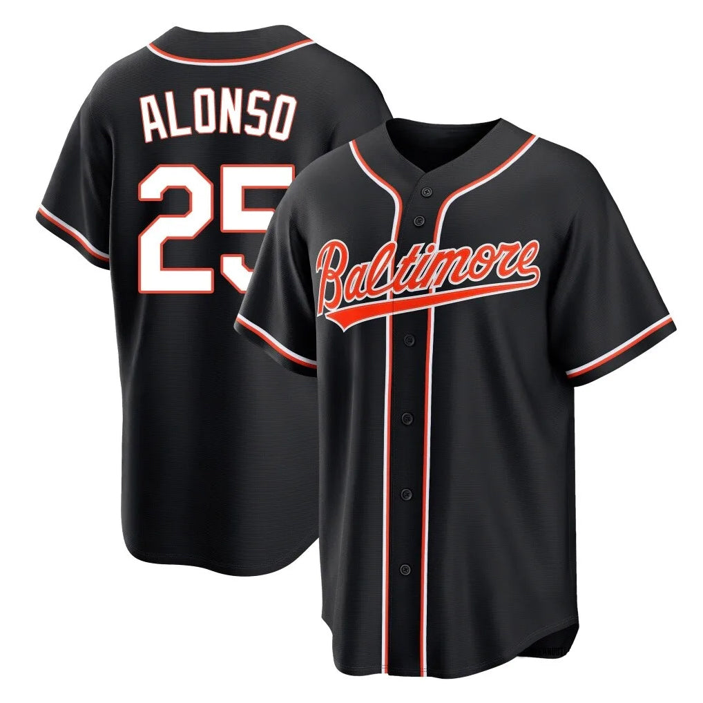 Kooe B.Orioles #25 Pete Alonso Player Black Out Home Game Stitched Jerseys