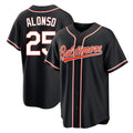 Kooe B.Orioles #25 Pete Alonso Player Black Out Home Game Stitched Jerseys