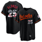 Kooe B.Orioles #25 Pete Alonso Player Black USA 250 Fourth of July Home Game Stitched Jerseys