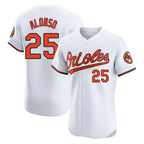 Kooe B.Orioles #25 Pete Alonso Player White Limited Elite Home Game Stitched Jerseys
