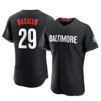 Kooe B.Orioles #29 Samuel Basallo Player Black City Connect Limited Elite Home Game Stitched Jerseys