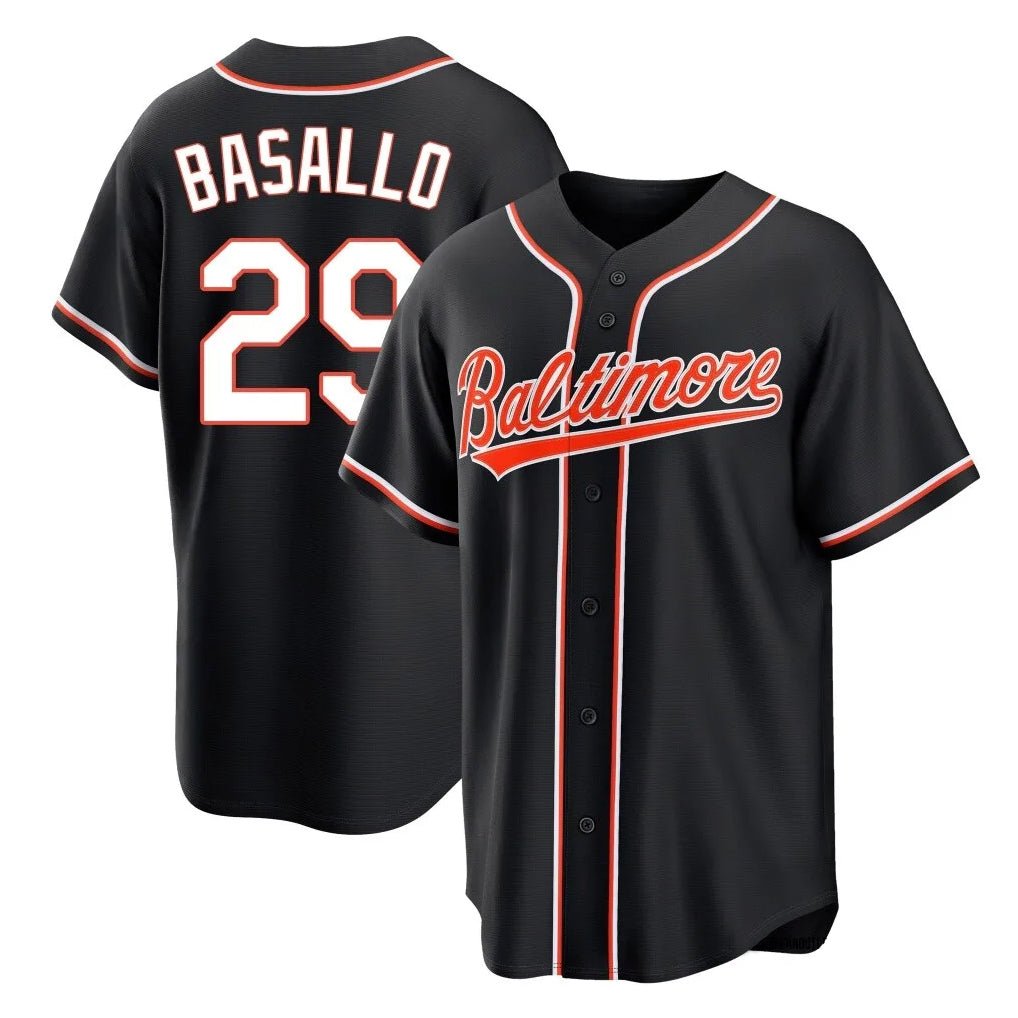 Kooe B.Orioles #29 Samuel Basallo Player Black Out Home Game Stitched Jerseys