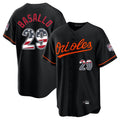 Kooe B.Orioles #29 Samuel Basallo Player Black USA 250 Fourth of July Home Game Stitched Jerseys
