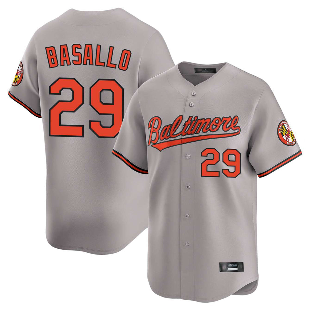 Kooe B.Orioles #29 Samuel Basallo Player Gray Limited Home Game Stitched Jerseys