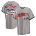 Kooe B.Orioles #29 Samuel Basallo Player Gray USA 250 Fourth of July Home Game Stitched Jerseys