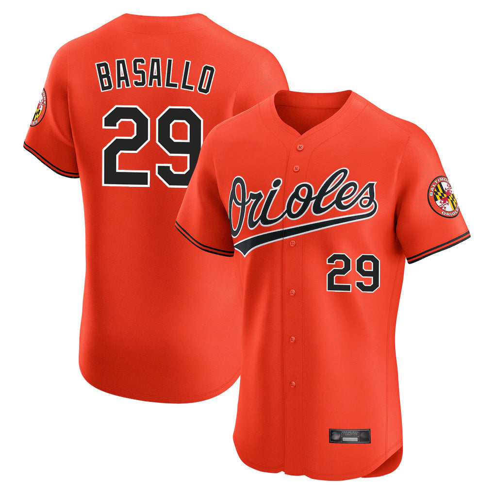Kooe B.Orioles #29 Samuel Basallo Player Orange Limited Elite Home Game Stitched Jerseys
