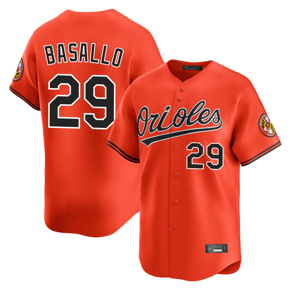 Kooe B.Orioles #29 Samuel Basallo Player Orange Limited Home Game Stitched Jerseys