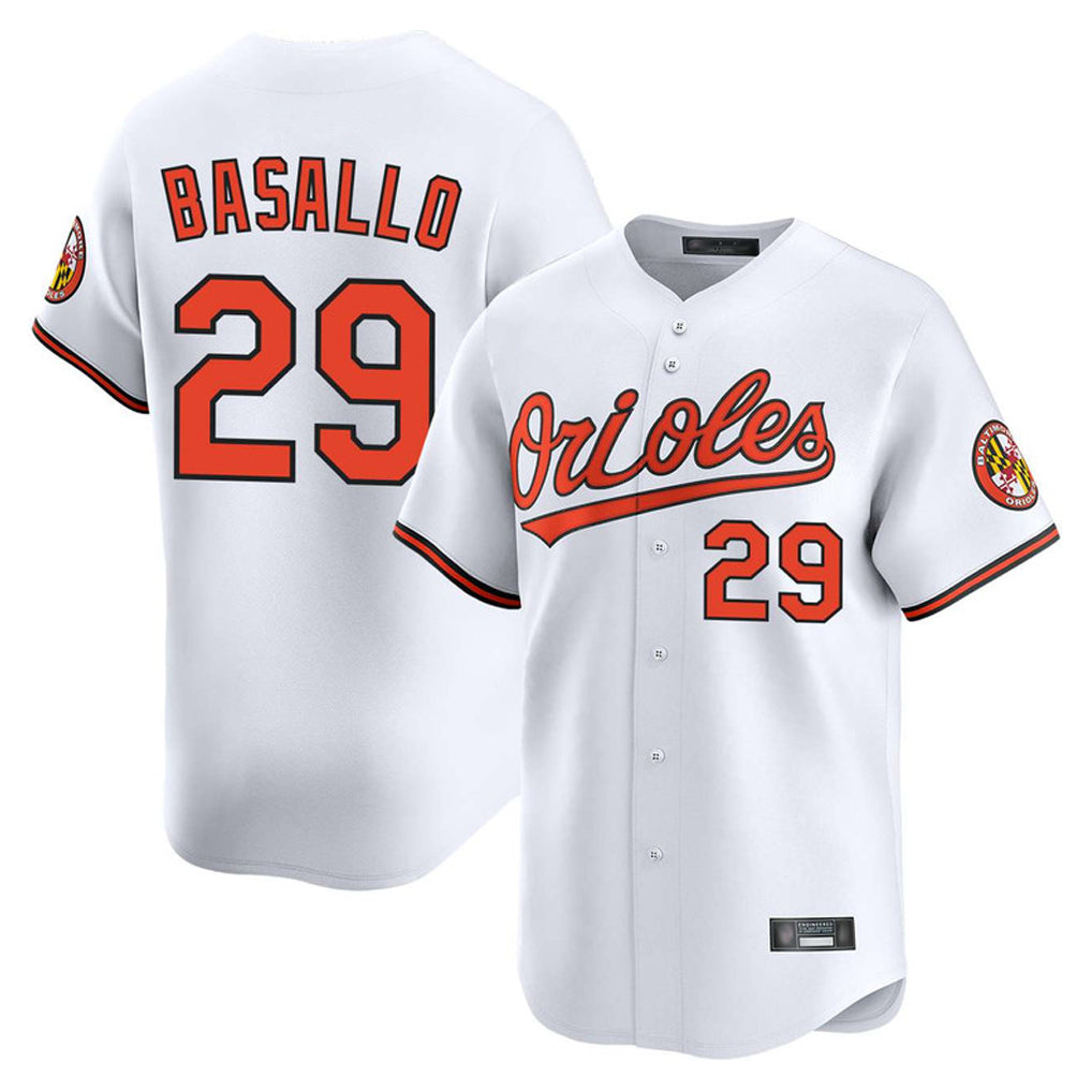 Kooe B.Orioles #29 Samuel Basallo Player White Limited Home Game Stitched Jerseys