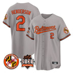 Kooe B.Orioles #2 Gunnar Henderson Player Gray 30th Anniversary of 2131 Home Game Stitched Jerseys