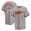 Kooe B.Orioles #2 Gunnar Henderson Player Gray USA 250 Fourth of July Home Game Stitched Jerseys