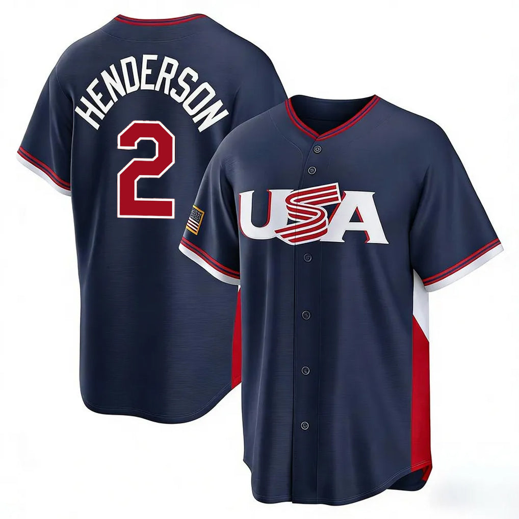 Kooe B.Orioles #2 Gunnar Henderson Player Navy USA 2026 World Classic Home Game Stitched Jerseys
